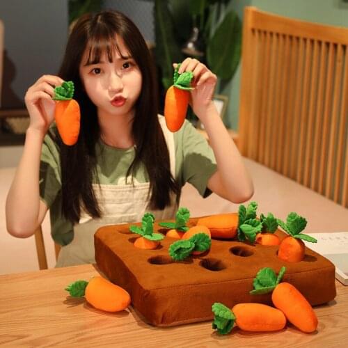 New Arrival Carrot Picking Game Baby Early Educational Toys Pick Off 12pcs Carrots In Glass Floor Creative Stuffed Toys for Kids