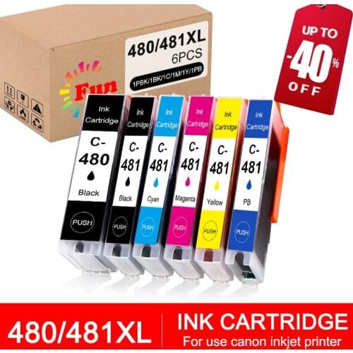 FUN printing compatible ink cartridges PGI-480 CLI-481 for canon printer PIXMA TS704 TR7540 TR8540 TS6140 TS8140 TS9140 TS9540