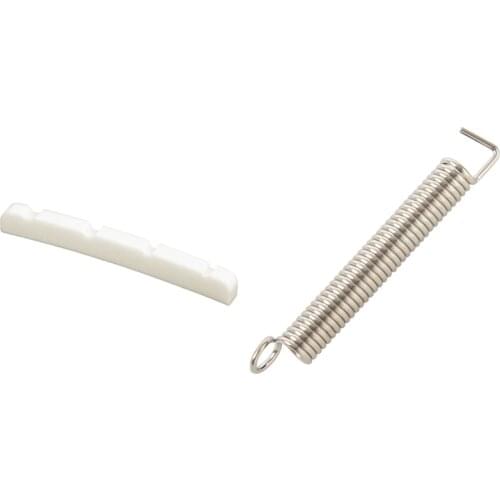 3 Pieces Steel Guitar Tremolo Bridge Tension Springs with Slotted Curved Bone Bass Nut for 4 Strings Fender PB