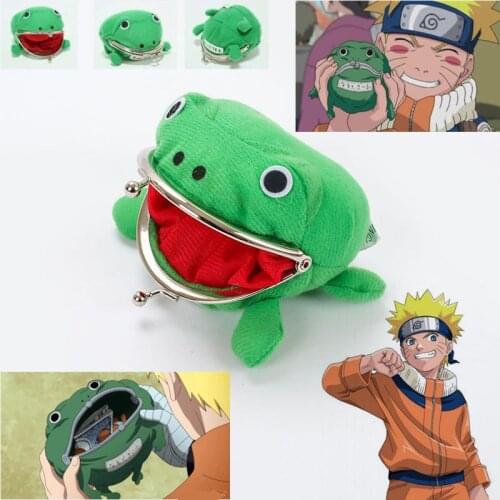 New Anime Hokage Ninja Kakashi Konoha Frog Wallet Cosplay Props Frog Coin Purse Cotton+Metal Handbag Money Bags Accessories Prop