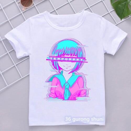 Fashion girls t-shirts anime cartoon girl graphic print girl clothes harajuku aesthetic teen tshirt funny shirt street clothing