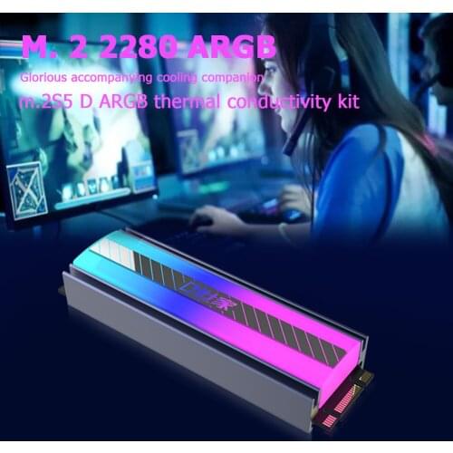 M.2 2280 Video Graphics Card Water Cooler Radiator SSD Heatsink Cooling Radiator 5V 3Pin ARGB Solid State Hard Disk Cooler