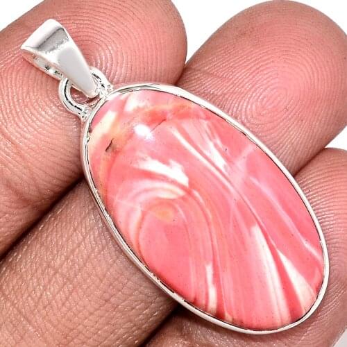 Genuine AUSTRALIAN PINK OPAL Pendant 925 Sterling Silver, Total Length : 43.5 mm, AP7150