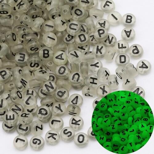 Transparent Mix Letter Beads 4x7mm Round Acrylic Alphabet Spacer Loose Bead for Jewelry Making DIY Necklace Bracelet Accessories
