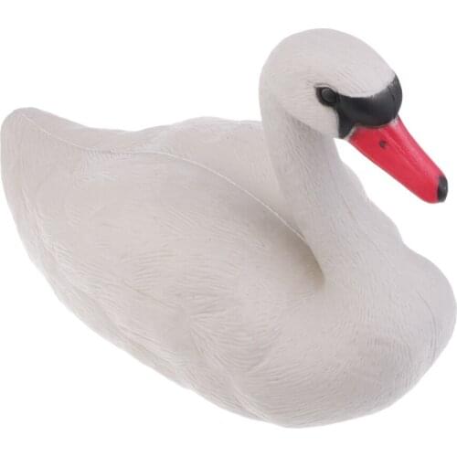 Outdoor XPE Realistic Lifelike Swan Decoy Pond Bird Deterrent Decoration Hunting Fishing Floating Decoys Yard Ornamental White