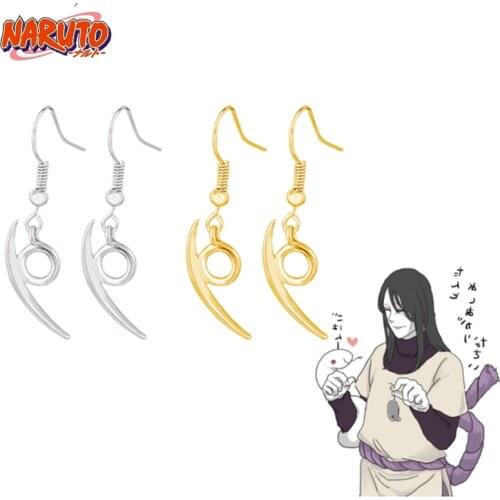RJ Anime Ninja Orochimaru Cosplay Earrings Konoha Logo Kunai Shuriken Dart Earrings for Women Men Jewelry Gift