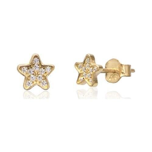 White Zircon Cubic Zirconia Star Cartilage Earrings