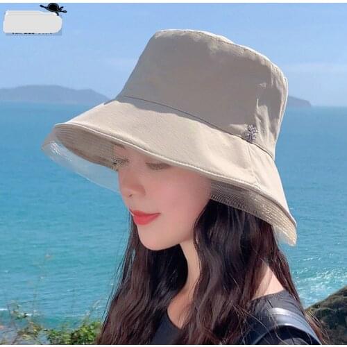 Hats For Women 2021 New Wide Brim Caps Ladies Fashion Spring Summer Grenadine Brim Foldable Bucket Hats