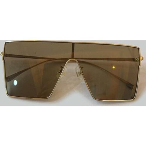 Classic Vintage Square Sunglasses Women Oversized Metal Frame One Piece Sunglasses Male Lentes De Sol Mujer