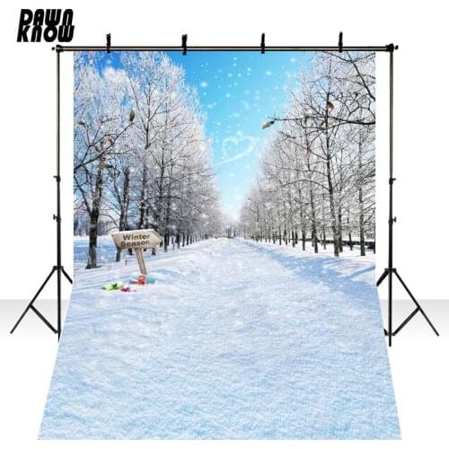 DAWNKNOW New Year Christmas Vinyl Photography Background For Children Snowscape Polyester Backdrop For Baby Photo Shoot 6403
