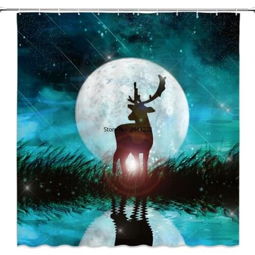 2020 New Bathroom waterproof Night landscape Shower Curtains Polyester High Quality Washable Bath Decor Shower Curtains