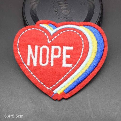 Nope Iron On Embroidered Clothes Patches For Clothing Stickers Garment Apparel Accessories