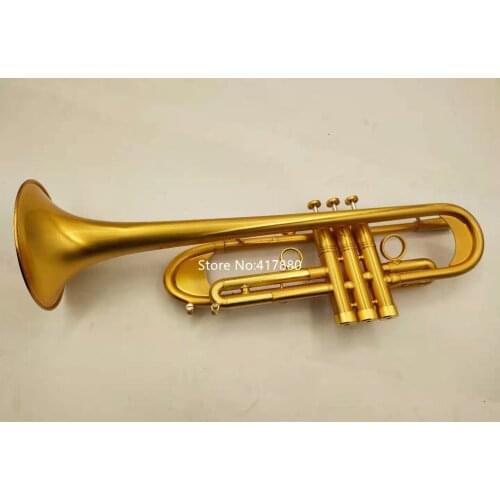 High Quality Bb Trumpet Yellow Brass Bell Professional Musical instrument With Case Free Shipping