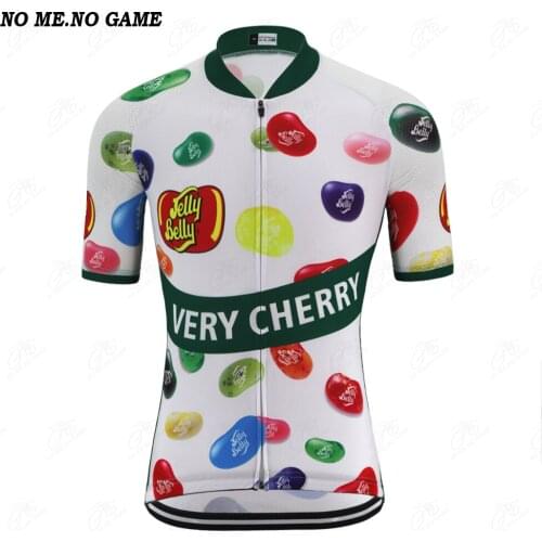 NO ME NO GAME Colorful Cherry Cartoon Cycling Jersey Funny Women Short Sleeve Road Bike Clothing Anti-sweat Retro Bicycle Jersey
