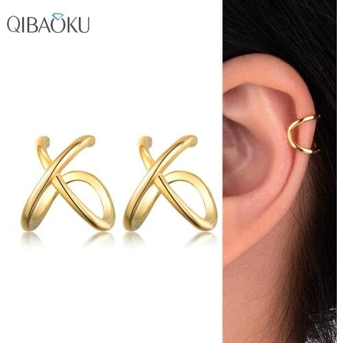 S925 Sterling Silver Ear Cuffs Clip Earrings Cross Gold Zircon Earrings for Women Men Gift C Earrings Fine Ear Jewelry