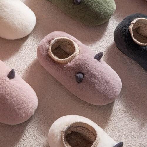 Winter New Slippers Plush Bag With Cotton Drag Cute Cartoon Home Slippers 2021 Couple Shoes Warm Wear