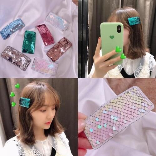 1Pcs Personality color sequins Hair BB Clips for Women Girls Elegant Barrettes Hairpins Headdress Accessories headwear
