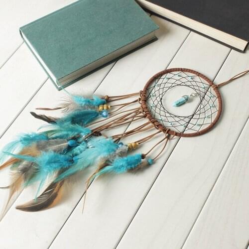 1Pcs Wind Chime Decoration Ring Dream Catcher With Feather Rings Mysterious Dream Catcher Handmade For Car Home Decor