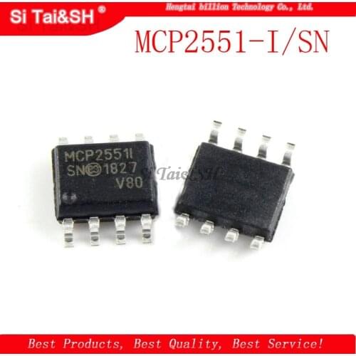 10pcs/lot MCP2551-I/SN SOP-8 MCP2551 High speed CAN transceiver IC