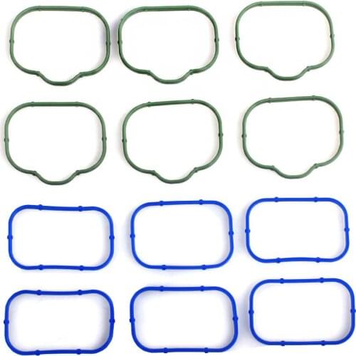 12 Pcs Rubber Car Intake Manifold Upper And Lower Gaskets For Chrysler Dodge Jeep Volkswagen 3.2 3.6L DOHC Car Part