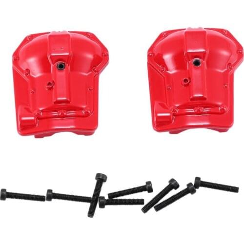 2pcs Metal Front/Rear Axle Housing Cover with Screw Replacement Accessory Parts for Traxxas/TRX4 1/10 RC Crawler Car