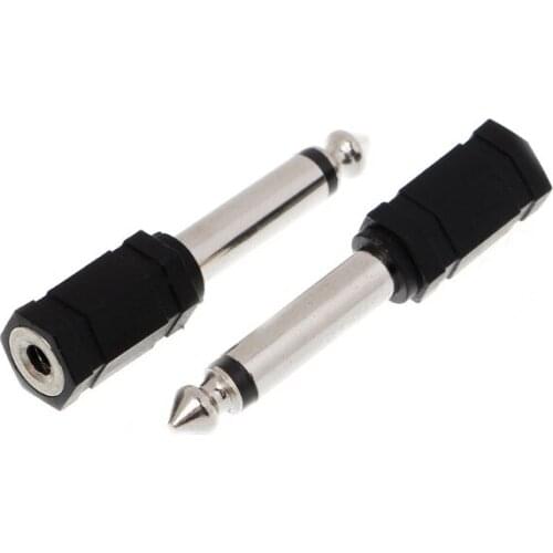 3 Pcs 6.35mm 1/4" Mono Plug to 1/8" 3.5mm Jack Female Converter Adapter G6DC