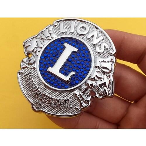 3D Silver Blue Metal Lion Auto Trunk Rear Fender Emblems Badge Decal Sticker Car Accessories