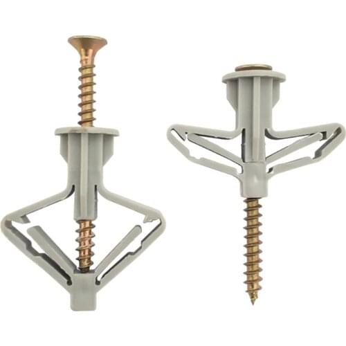 50/100pcs Expansion Drywall Anchors Kit Butterfly/Aircraft Shape Anchors Pierced Special For Nylon Plastic Gypsum Board