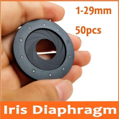 50pcs 1-29mm Amplifying Digital Camera Biological Microscope Metal Zoom Adjustable Optical Iris Diaphragm Aperture Condenser
