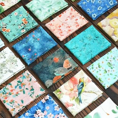 50cm*135cm/piece,Printed high-grade ramie fabric,floral skirt clothing,home decoration fabric,DIY Emergency mask material