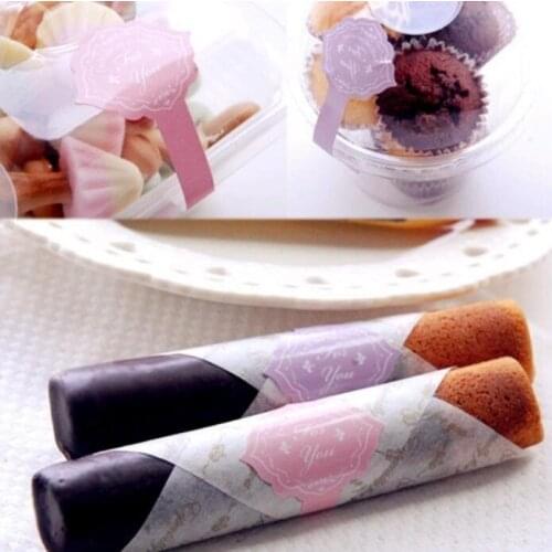 60pcs/pack Flower For You Two-color Lollipop Sealing Stickers DIY Work Gift Box