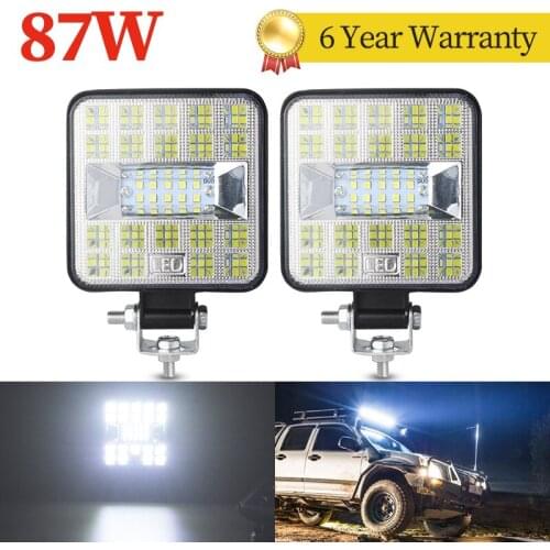 87W LED Work Light 12V 24V DRL Spot Flood Combo 4WD Offroad Car Working Lights Led Work bar for Truck Bus SUV ATV Motorcycle led