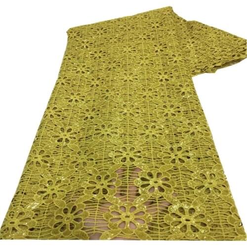 African Lace Fabric 2021 High Quality Lace Embroidered Nigerian Lace Fabric Sequin Lace Fabrics Milk Silk Lace Fabric x19-59