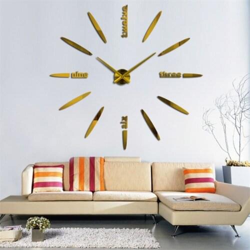 Acrylic Arrow Wall Clock Large Size Mute Quartz Clocks 3d Diy Wall Sticker Clock Decorate Office Home Livingroom Watch