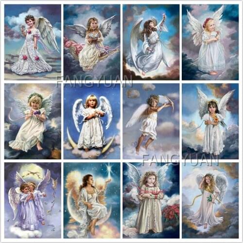 Diamond Painting Little Angel Full Square Round Drill Diamond Embroidery Portrait Wall Pictures of Rhinestones Home Decoration