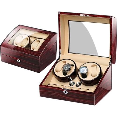 4+6 Automatic Watch Winder Box Collection Display Silent Motor US/UK/AU/EU Plug Wristwatch Storage Box Luxury remontoir montre