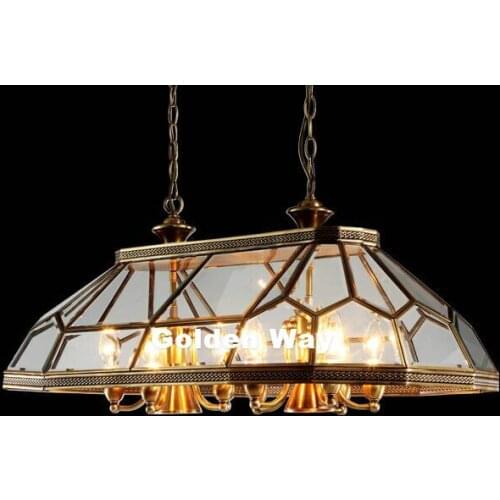 Free Shipping Nordic Vintage Gold Brass Lamp Copper Pendant Lamps Bedroom Restaurant Clear Glass Hanging Lamp Pendant Lights