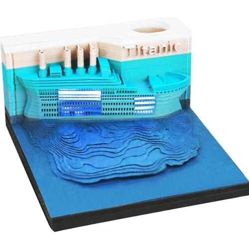 Omoshiroi Block 3D Memo Pad Famous Movie Titan Building Block Notepad Novelty Gift For Her Christmas Office Supplies Decoration