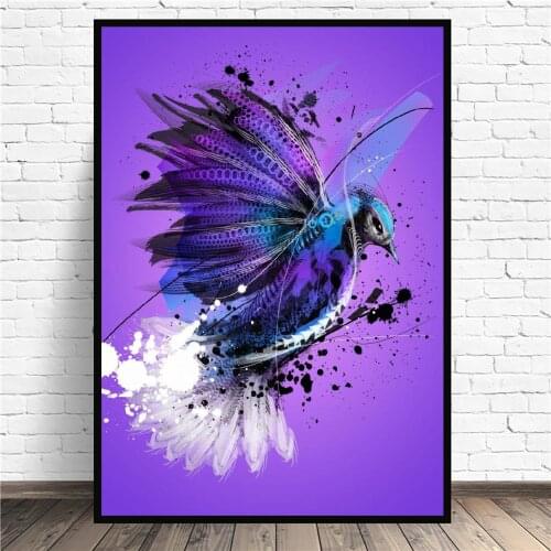 Bluejay Canvas Wall Animal Abstract Art Print Modern Poster Wall Pictures Living Room Decor