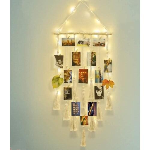 Hanging Wall Photo Display Macrame Wall Hanging Frames For Pictures Boho Home Decor Room Decoration Gift For Friend And Family