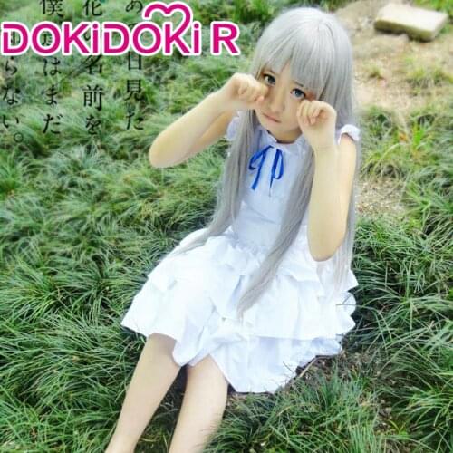 DokiDoki-R Anime Anohana Cosplay Honma Meiko Women Costume Anime Menma Cosplay Cute Costume