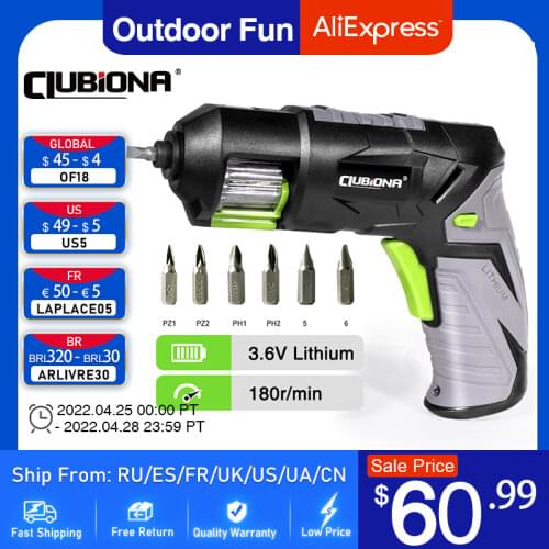 Clubiona Mini USB Rechargeable Electric Screwdriver Set Cordless Screwdriver 6PC Heads Changeable Multifunctional Screwdriver