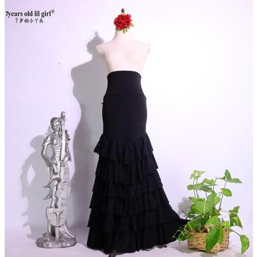 Flamenco Norwegian Hemp Dance Dress Splice 6 Flounce Hot DTT56