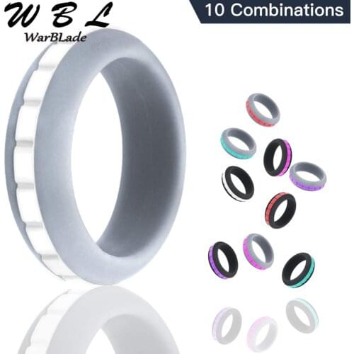 10Color Combinations Hypoallergenic Crossfit Flexible Sports Rubber Finger Ring For Men Women Can DIY Change Color Silicone Ring