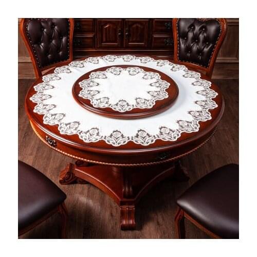 Household European-style Round Coffee Table Cover Towel Lace Small Turntable Tablecloth Coffee Round Table Mat Table Decoration