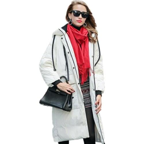 High Quality Winter Jacket Female 2020 New 90% White Duck Down Women Parkas Long Hooded Windproof Coats Outwear LX324