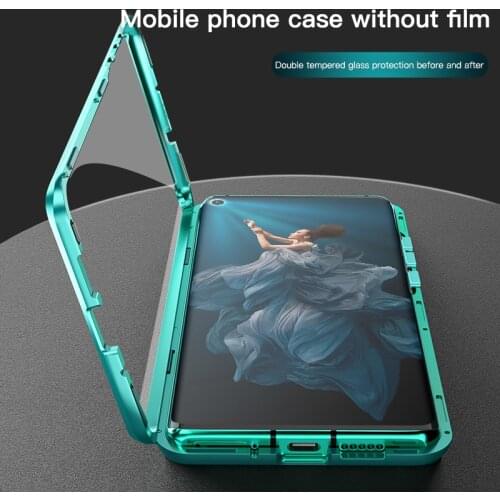 Magnetic Metal Double Glass Phone Case For Huawei Honor 20 20i 20Pro Luxury Magnet Adsorption Protection Cover