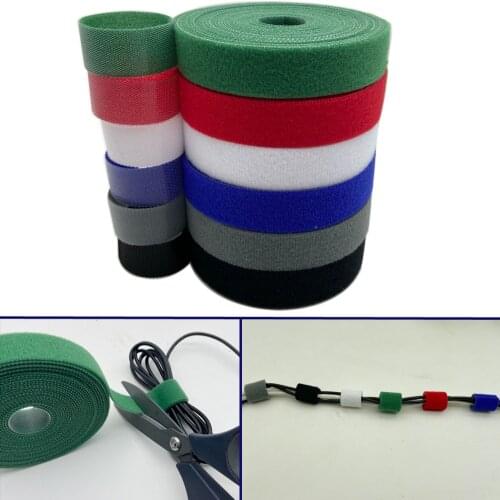 5Meter/Lot Reusable Velcros Cable Ties Manager Winder Cable Clip Ties Belt Strap Ribbon Wire Strap Seals Office Desktop Manage