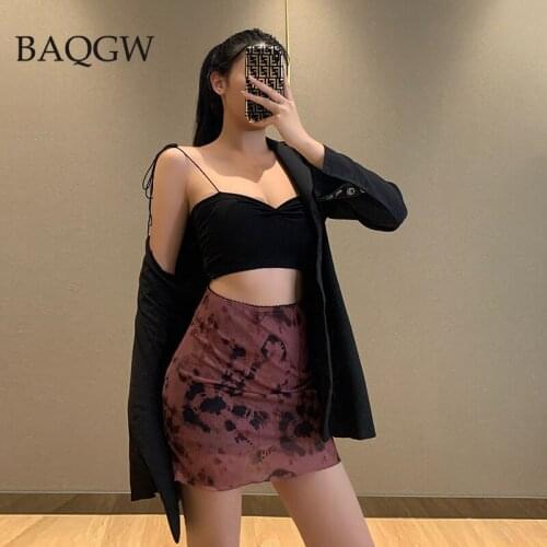Fashion Tie Dye Gothic A-Line Skirts Mesh Hip Hop Sexy High Waist Mini Skirt Women Ruffles Patchwork Harajuku Partywear Outfits