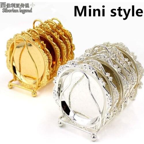 Fashion gold plated 3126 cake pan mini snack tray dried fruit pallet dessert sets home wedding decoration props gifts